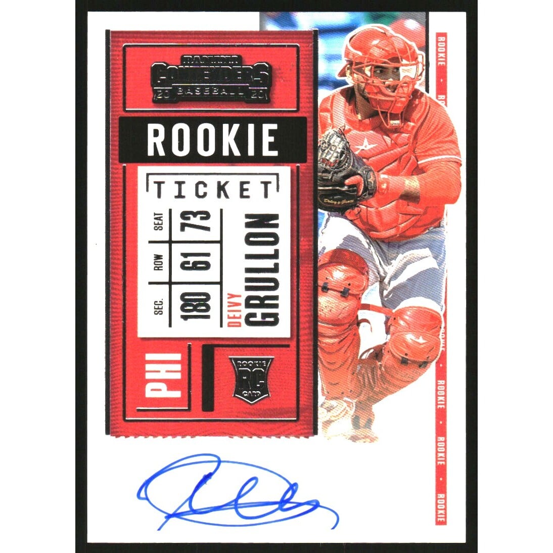 2020 Panini Contenders #134 Deivy Grullon AU RC