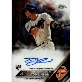 2016 Topps Chrome Rookie Autographs #RAKT Kelby Tomlinson