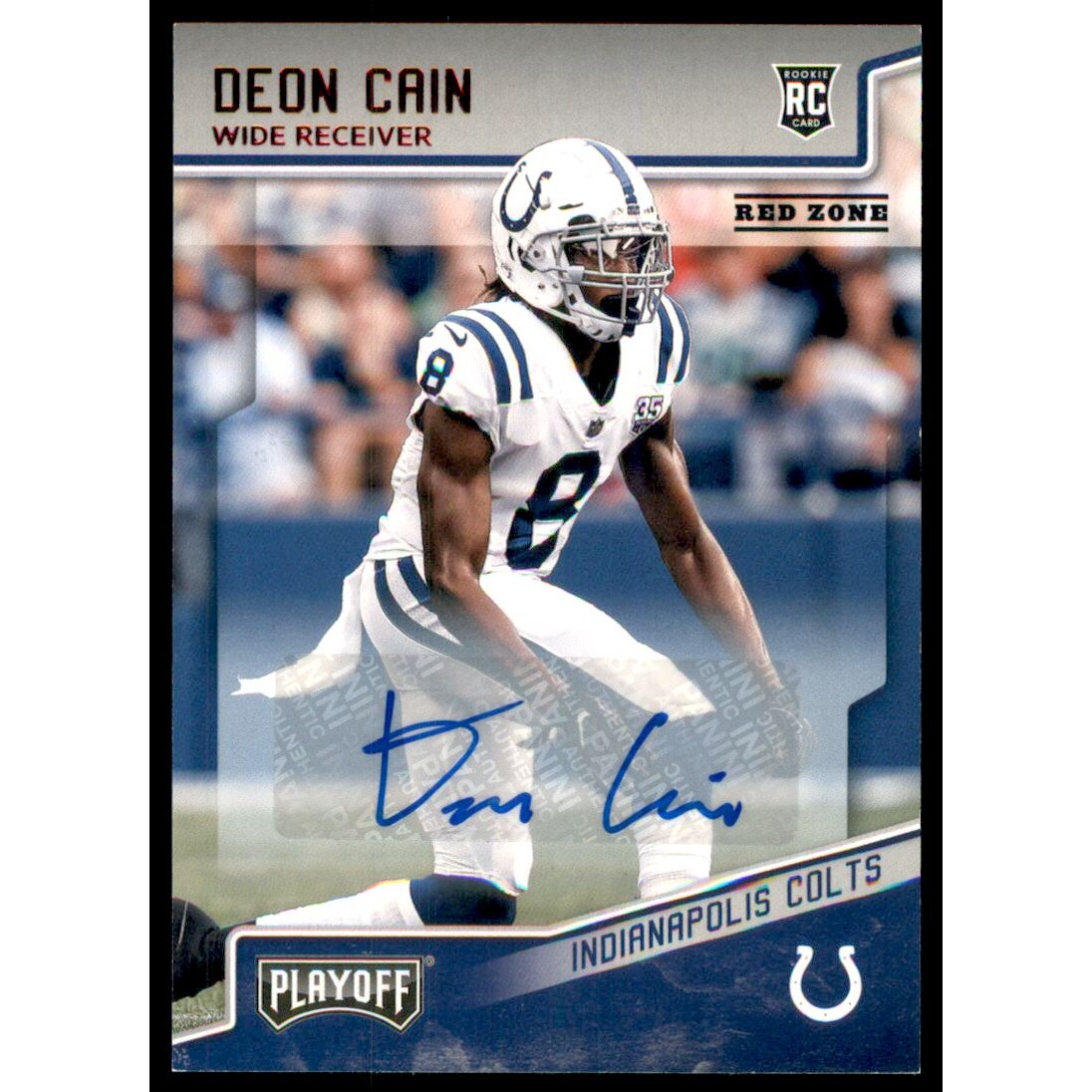 2018 Playoff Rookie Autographs Red Zone #297 Deon Cain 2018 Playoff Rookie Autographs Red Zone #297 Deon Cain