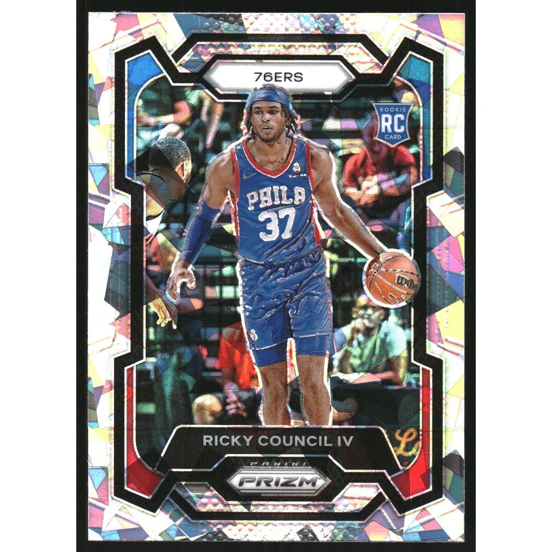 2023-24 Panini Prizm Prizms Ice #294 Ricky Council IV