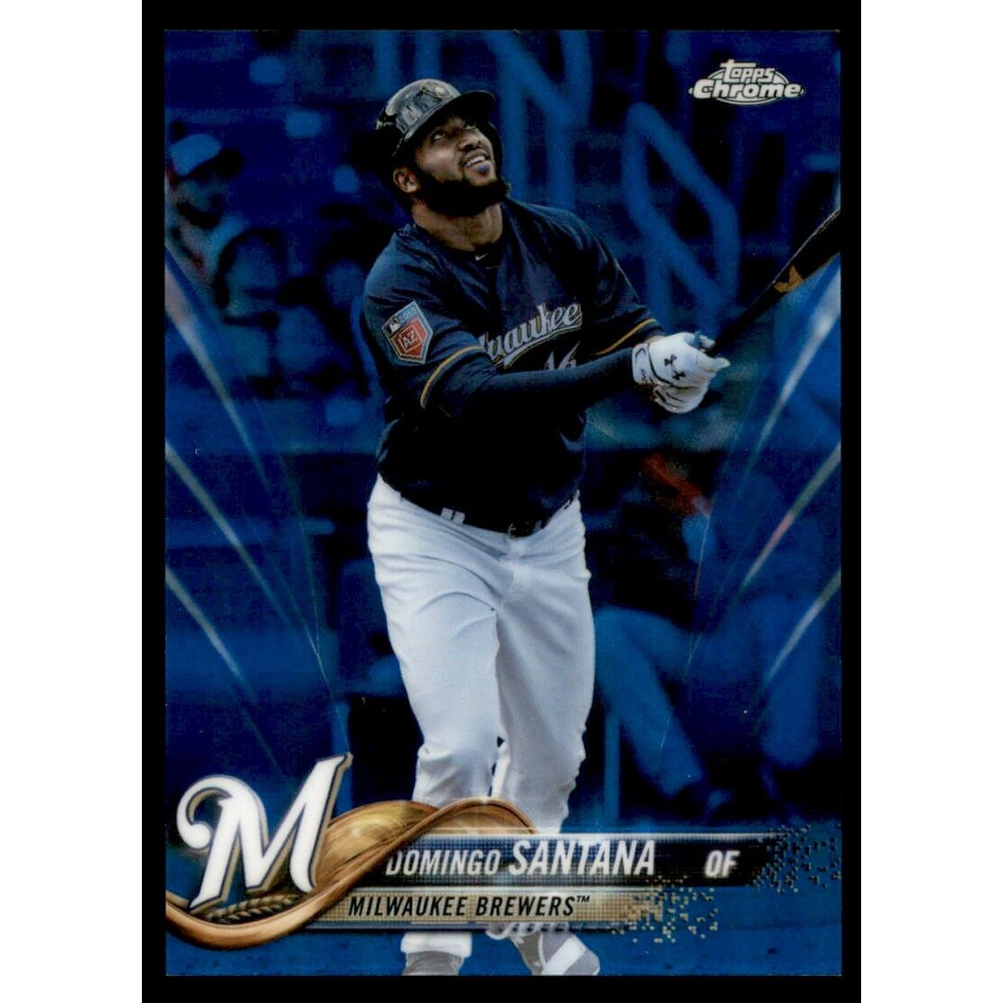 2018 Topps Chrome Blue Refractors #93 Domingo Santana