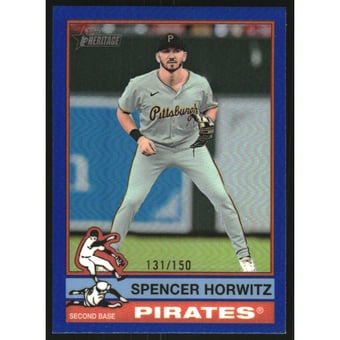 2025 Topps Heritage Chrome Blue Refractors #75 Spencer Horwitz
