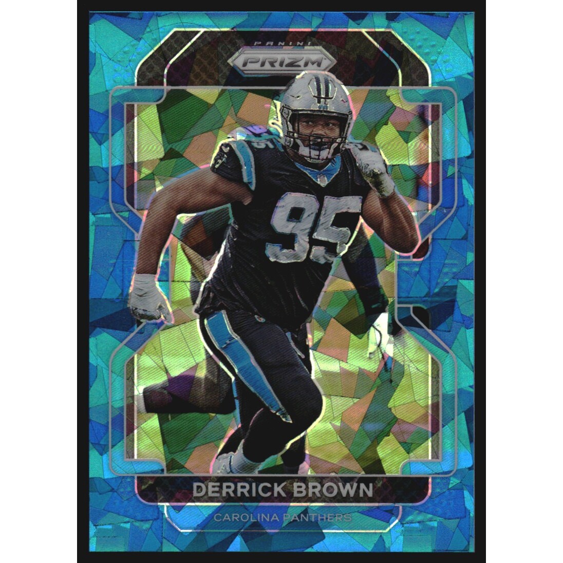 2021 Panini Prizm Prizms Blue Ice #317 Derrick Brown