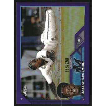 2023 Topps Chrome Purple Refractors #218 Jazz Chisholm Jr.
