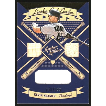 2019 Panini Leather and Lumber Leather and Lumber Triple Bat-Jersey Relics Gold #29 Kevin Kramer/299