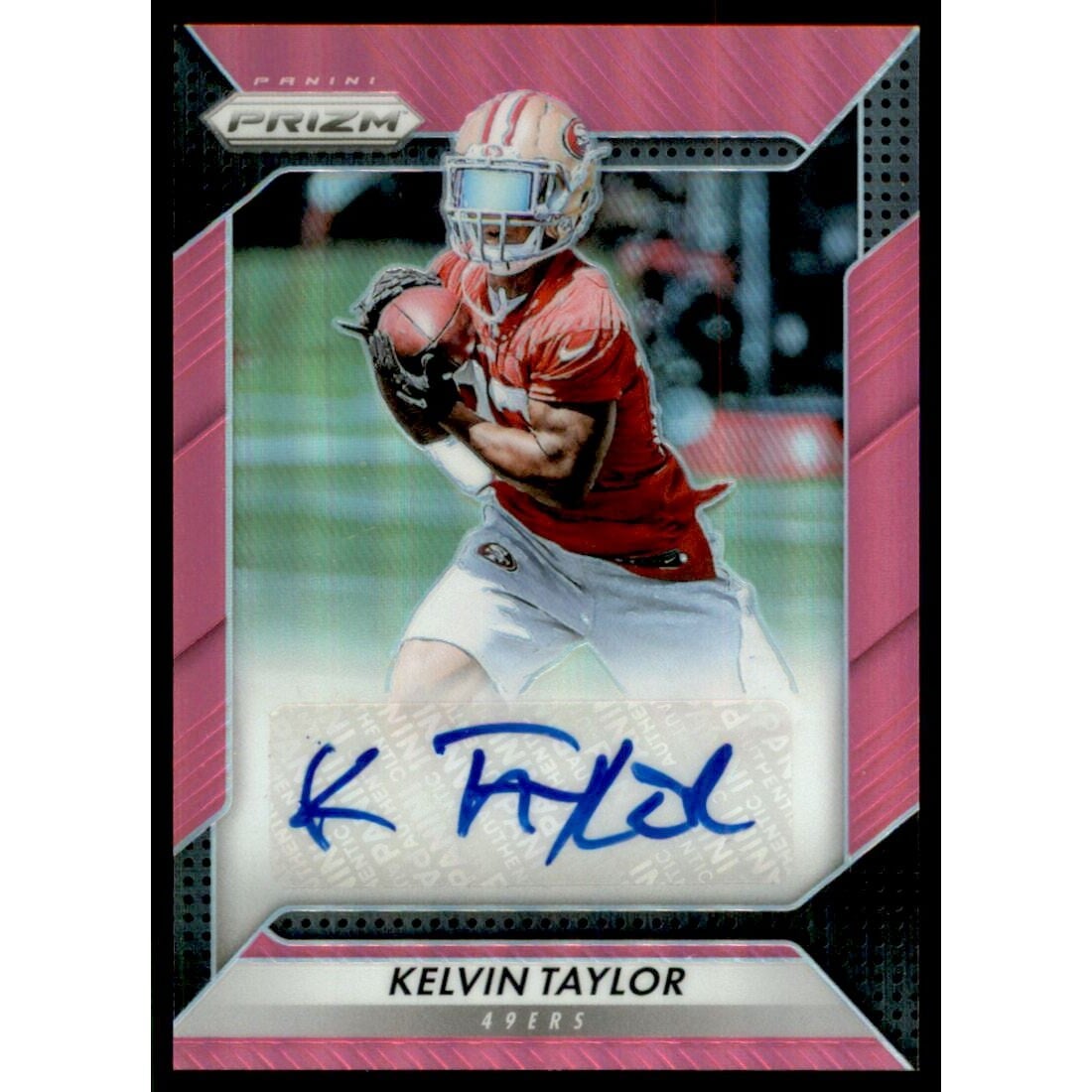 2016 Panini Prizm Rookie Autographs Prizms Pink #40 Kelvin Taylor. rookie card picture