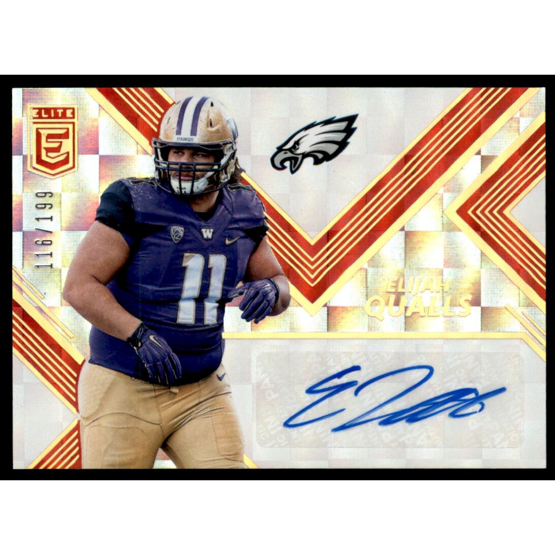 2017 Elite Rookie Autographs Red #19 Elijah Qualls/199