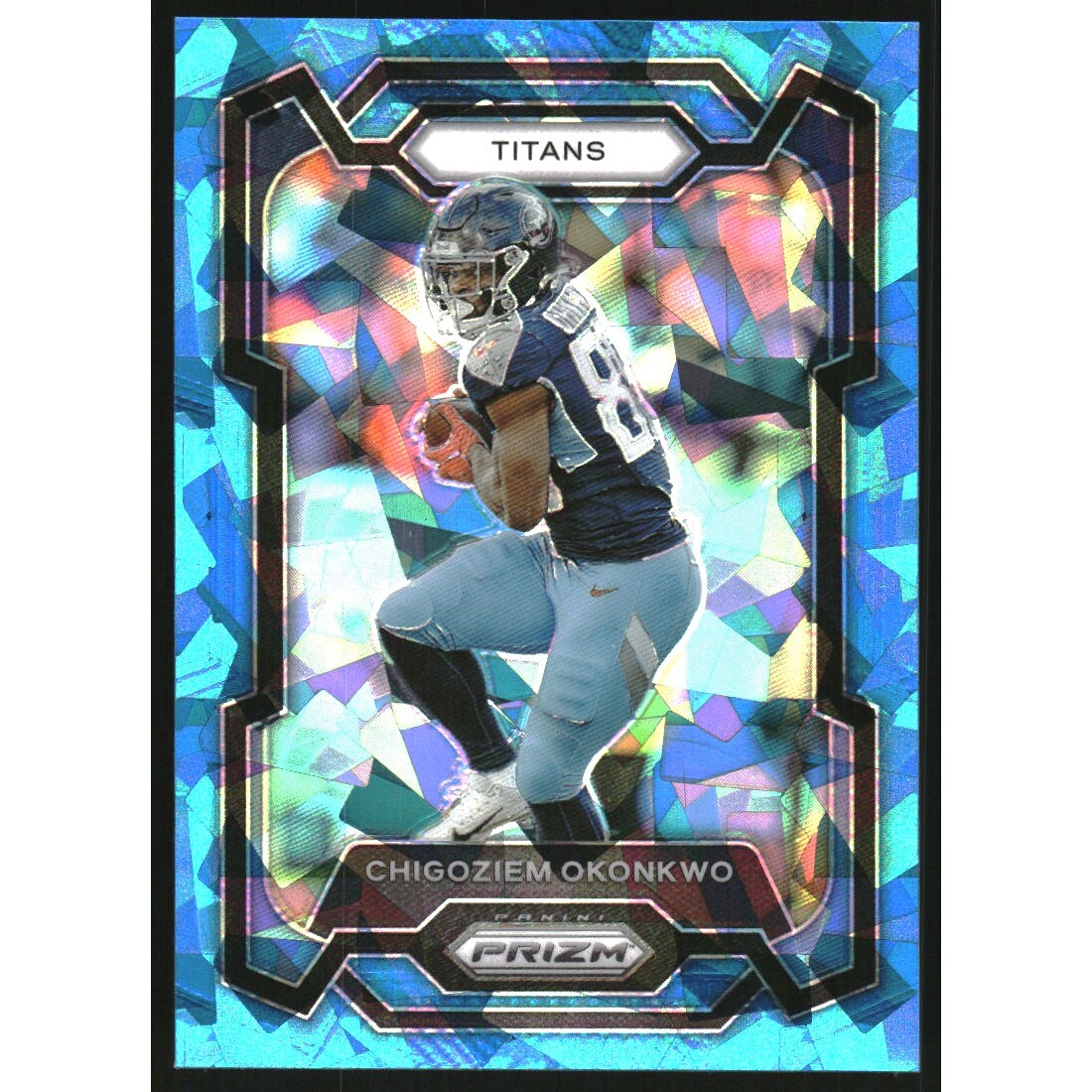 2023 Panini Prizm Prizms Blue Ice #288 Chigoziem Okonkwo. rookie card picture