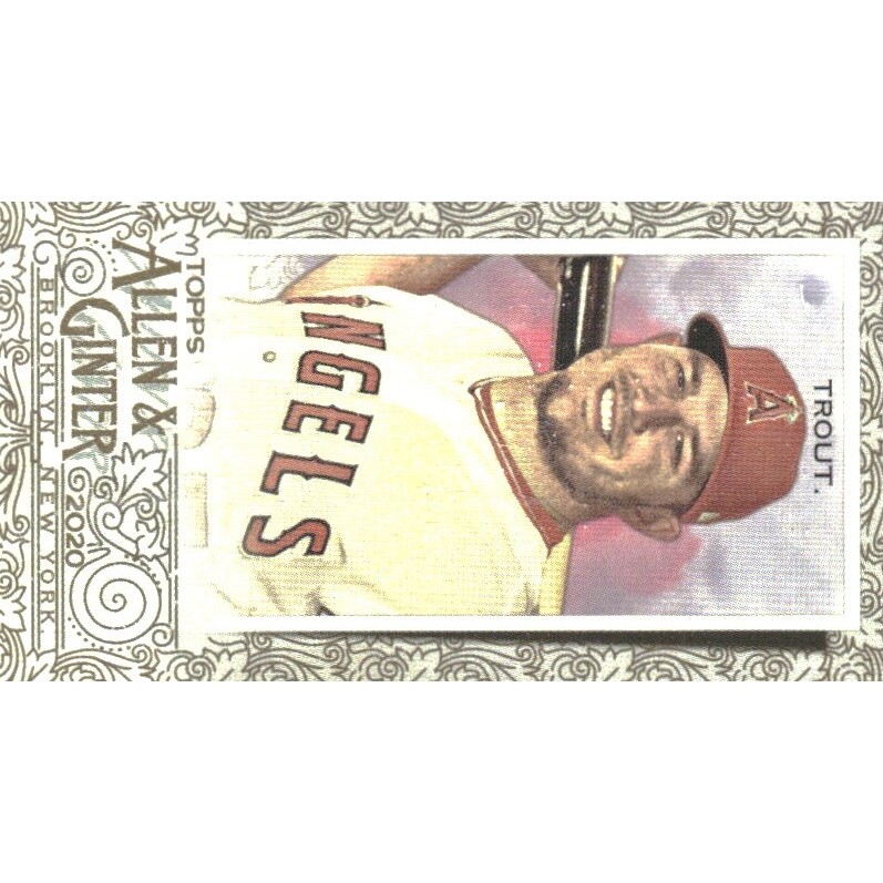 2020 Topps Allen and Ginter Mini Gold Border #85 Mike Trout 2020 Topps Allen and Ginter Mini Gold Border #85 Mike Trout