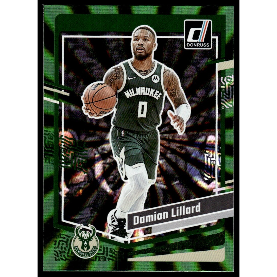 2023-24 Donruss Holo Green Laser #44 Damian Lillard