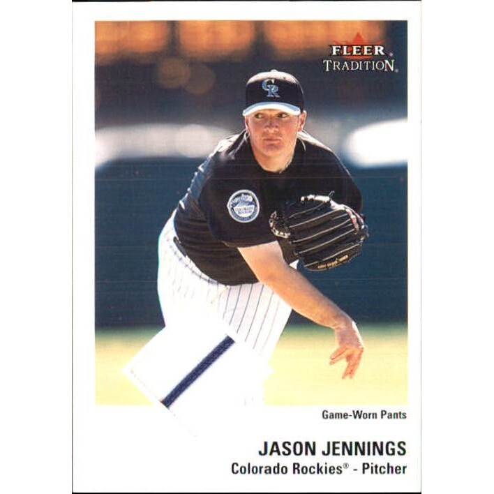 2003 Fleer Tradition Game Used Gold #406 Jason Jennings AW Pants. rookie card picture