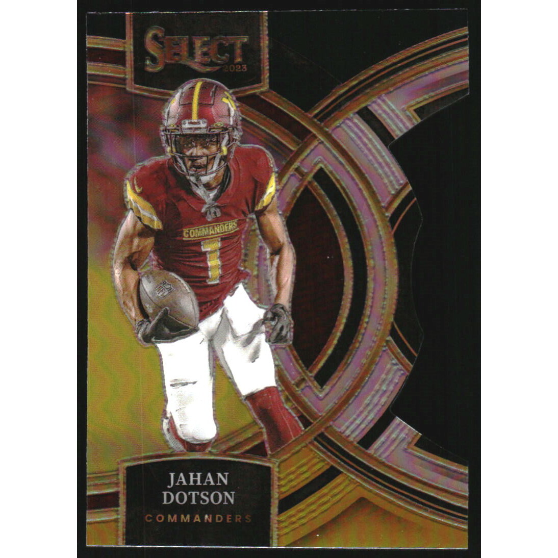 2023 Select Prizm Black and Gold Die Cut #162 Jahan Dotson 2023 Select Prizm Black and Gold Die Cut #162 Jahan Dotson