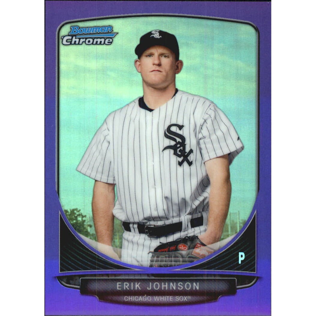 2013 Bowman Chrome Prospects Purple Refractors #BCP122 Erik Johnson. rookie card picture
