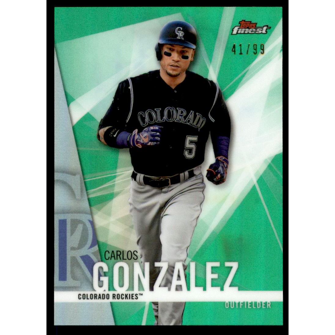2017 Finest Green Refractors #77 Carlos Gonzalez