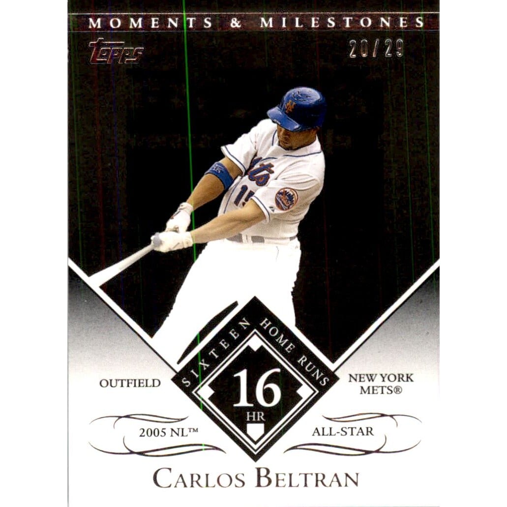 2007 Topps Moments and Milestones Black #159-16 Carlos Beltran/HR 16. rookie card picture