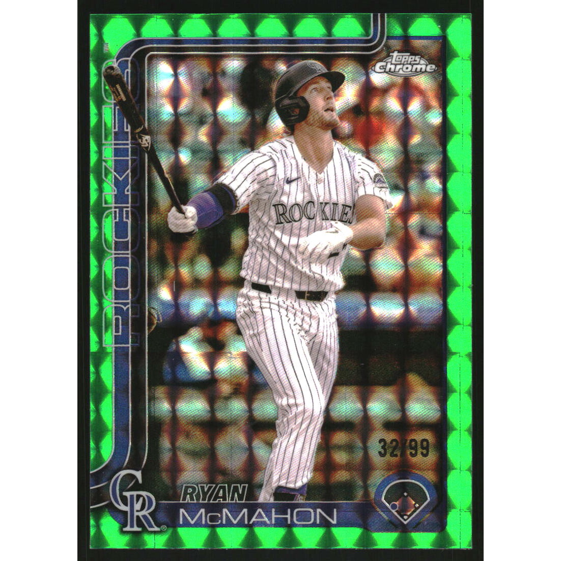 2025 Topps Chrome Green Geometric Refractors #66 Ryan McMahon. rookie card picture