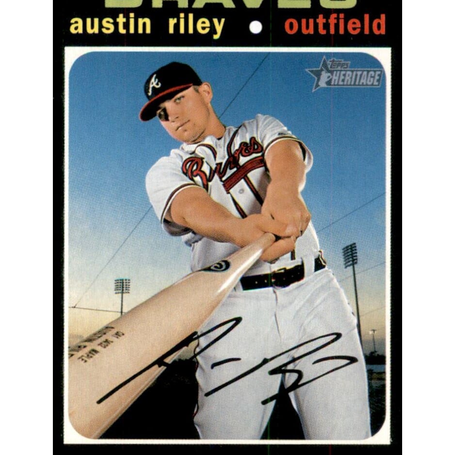 2020 Topps Heritage #491 Austin Riley SP. rookie card picture