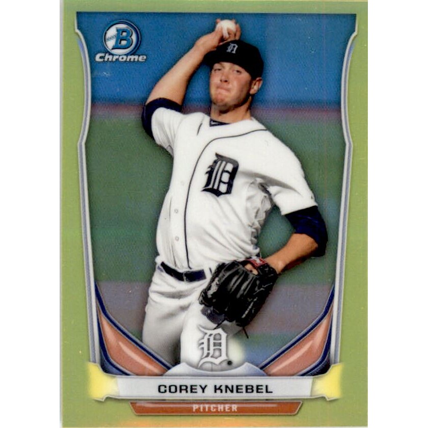 2014 Bowman Chrome Mini Factory Set Yellow Refractors #259 Corey Knebel. rookie card picture