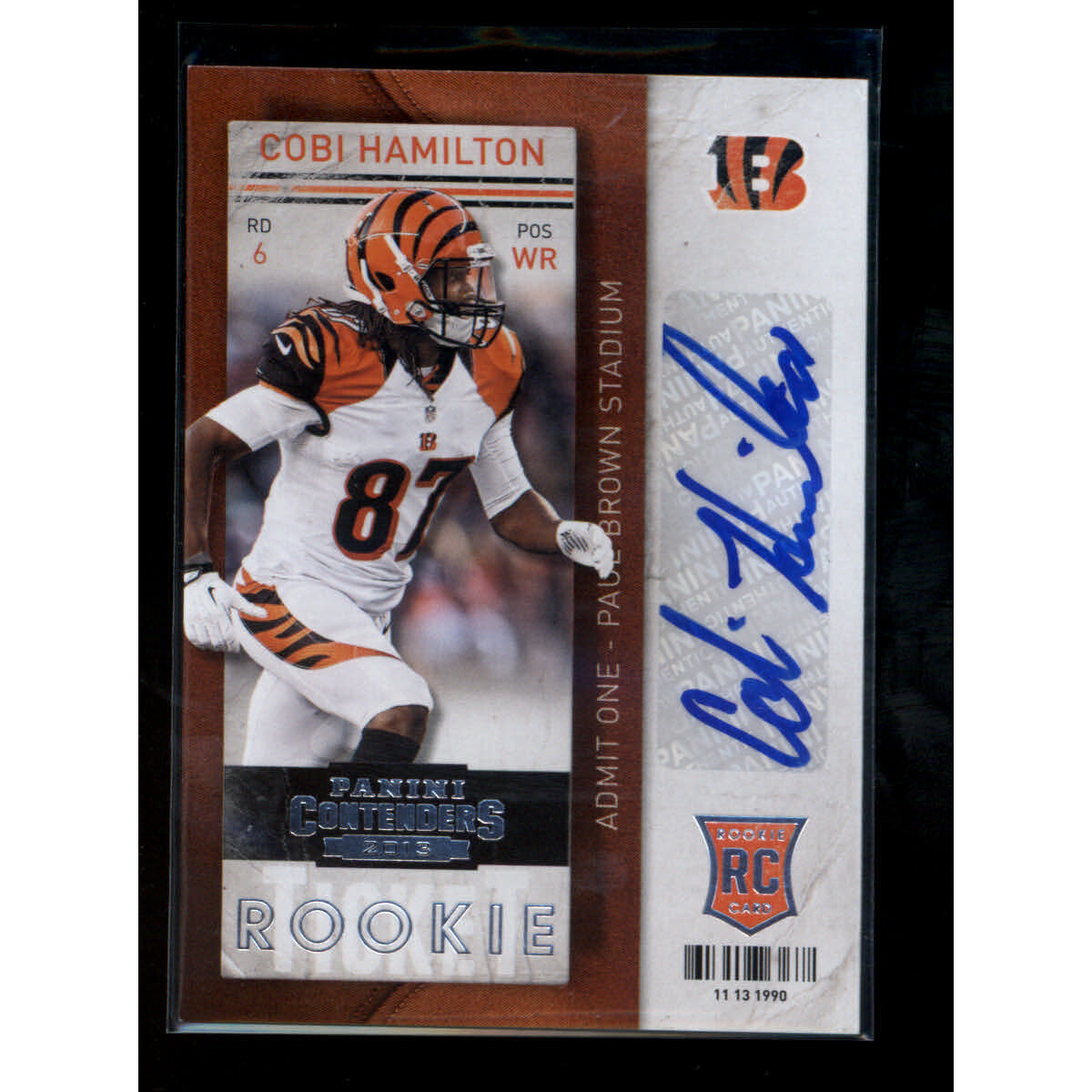 2013 Panini Contenders #120A Cobi Hamilton AU RC/(running right) 2013 Panini Contenders #120A Cobi Hamilton AU RC/(running right)