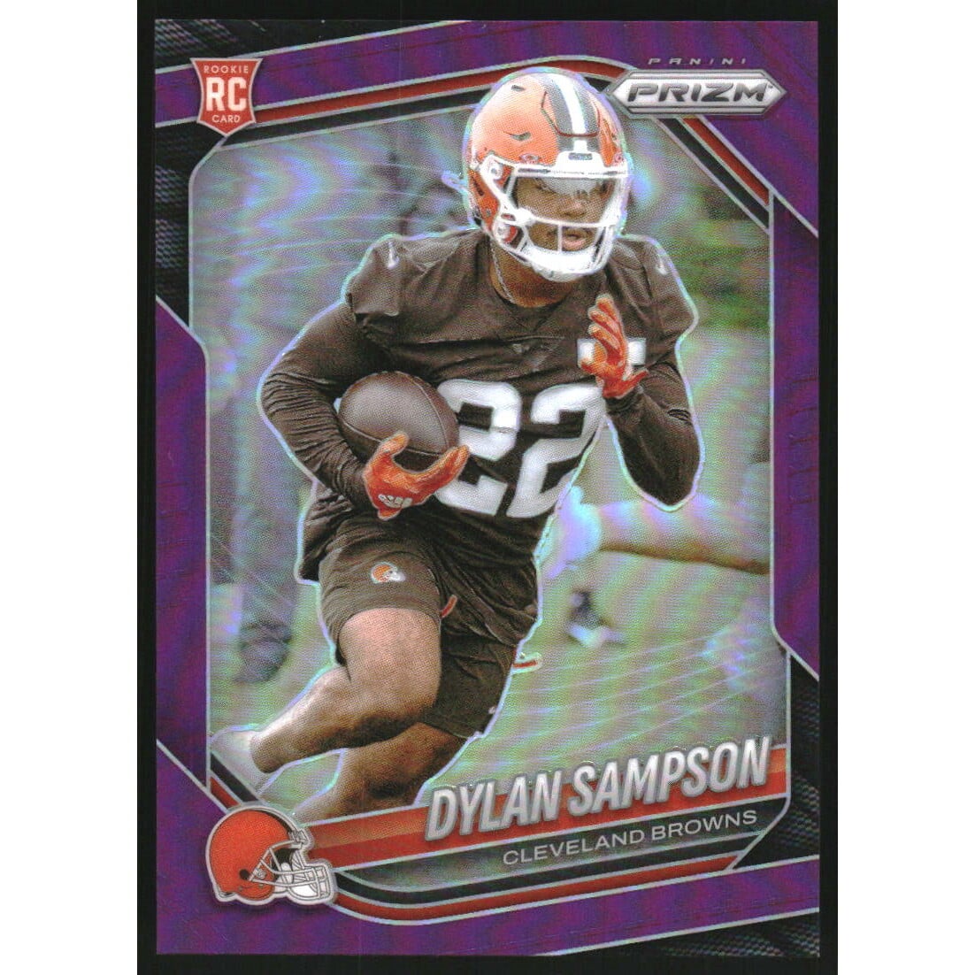 2025 Panini Prizm Prizms Purple #365 Dylan Sampson