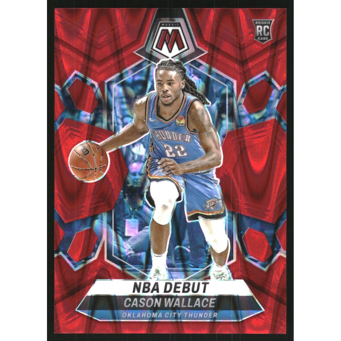 2023-24 Panini Mosaic Red Seismic #258 Cason Wallace/NBA Debut