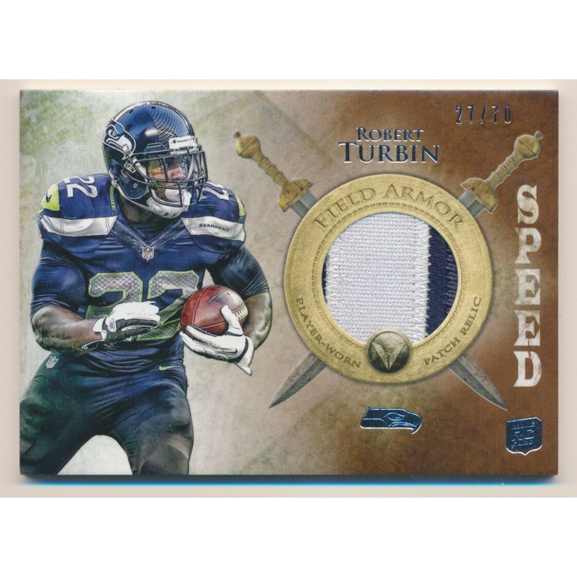 2012 Topps Valor Field Armor Patches Speed #FAPRTU Robert Turbin