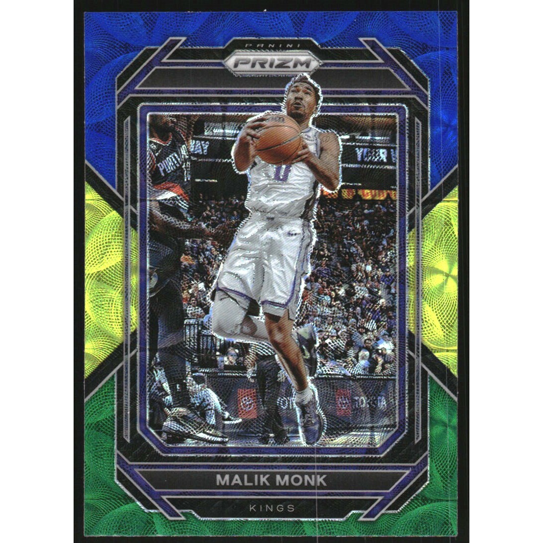 2022-23 Panini Prizm Prizms Choice Blue Yellow and Green #142 Malik Monk
