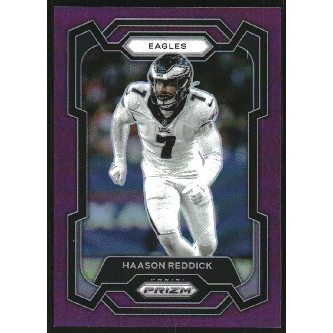 2023 Panini Prizm Prizms Purple #243 Haason Reddick. rookie card picture