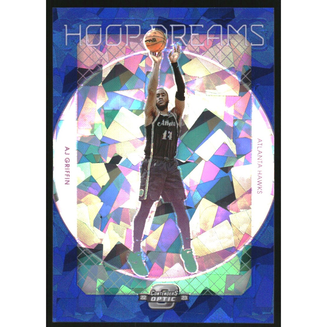 2022-23 Panini Contenders Optic Hoop Dreams Blue Cracked Ice #15 AJ Griffin 2022-23 Panini Contenders Optic Hoop Dreams Blue Cracked Ice #15 AJ Griffin