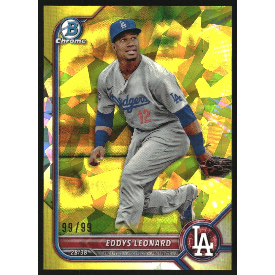 2022 Bowman Chrome Draft Sapphire Yellow Refractors #BDC150 Eddys Leonard