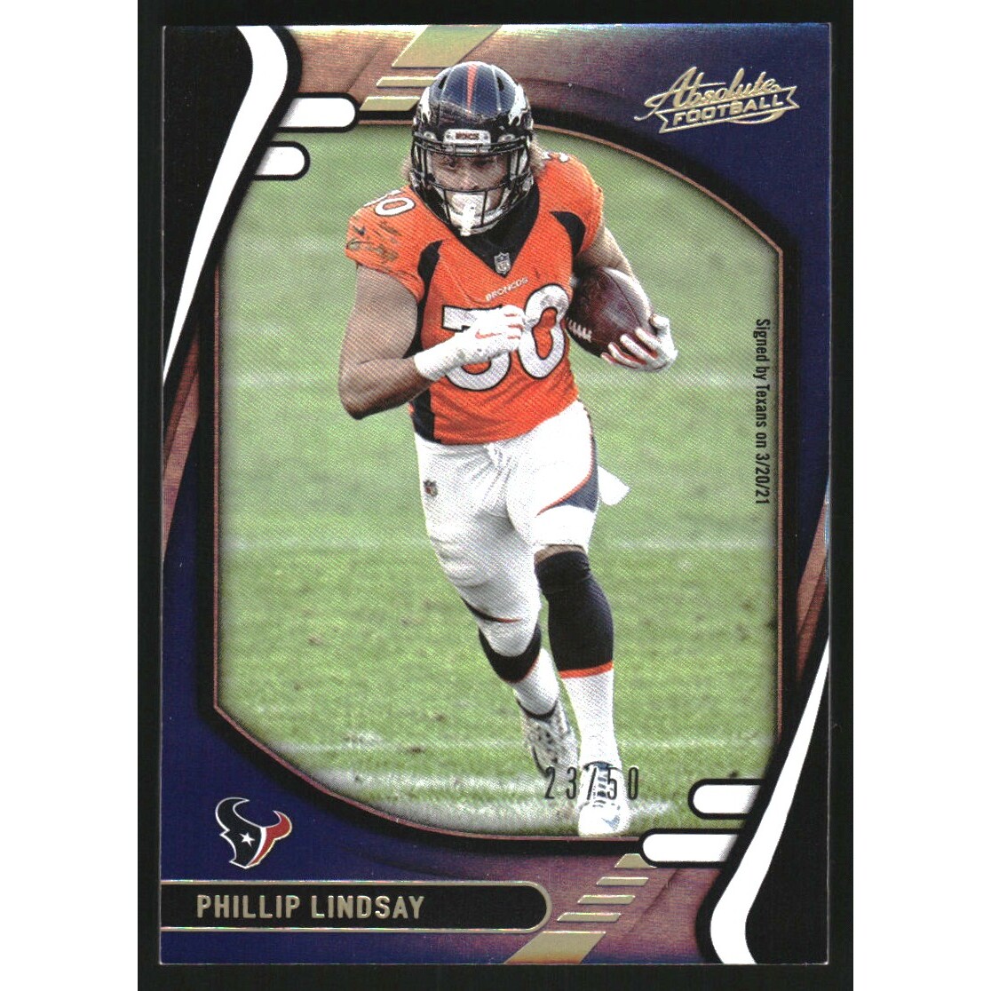 2021 Absolute Spectrum Blue #55 Phillip Lindsay