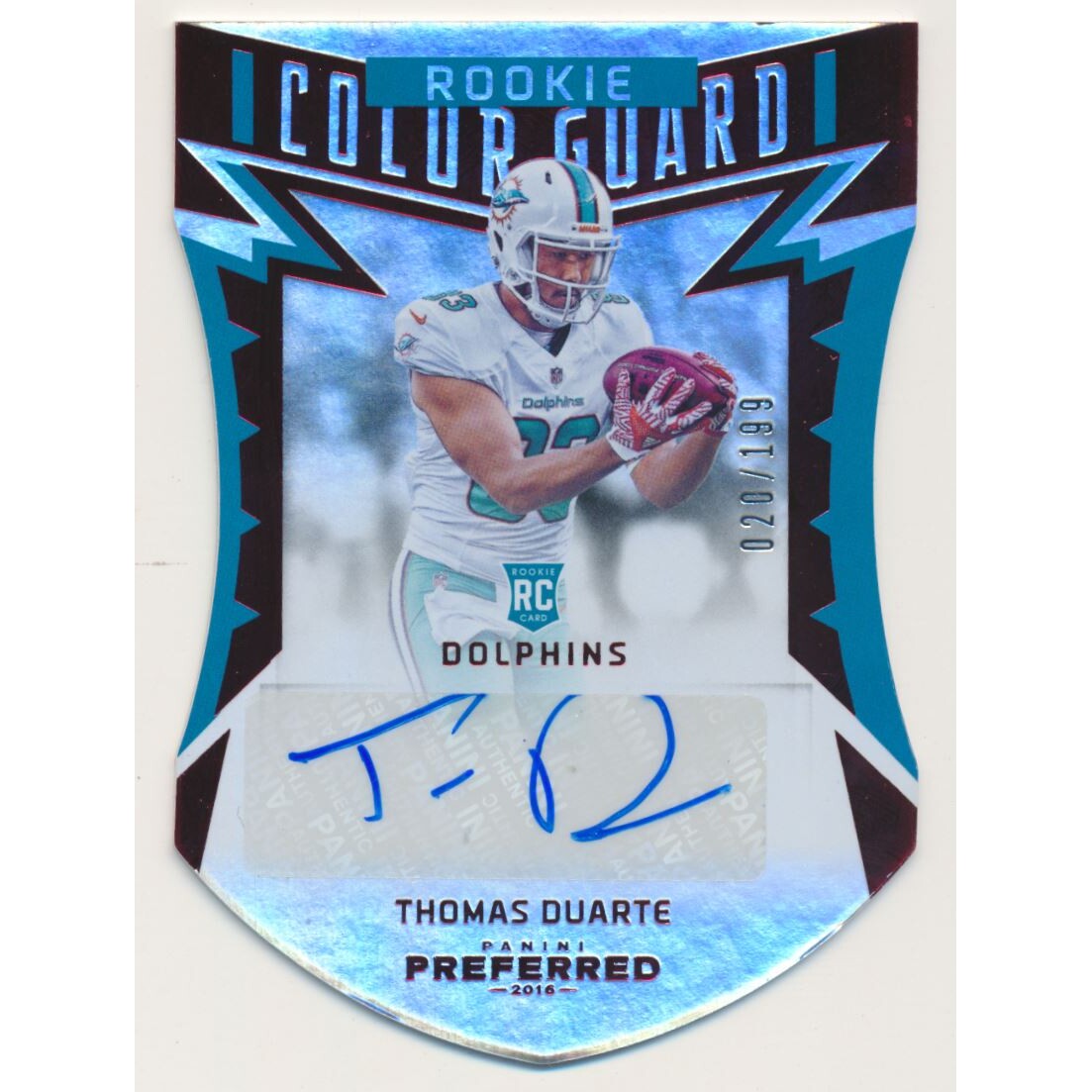 2016 Panini Preferred #281 Thomas Duarte CG AU/199 RC. rookie card picture