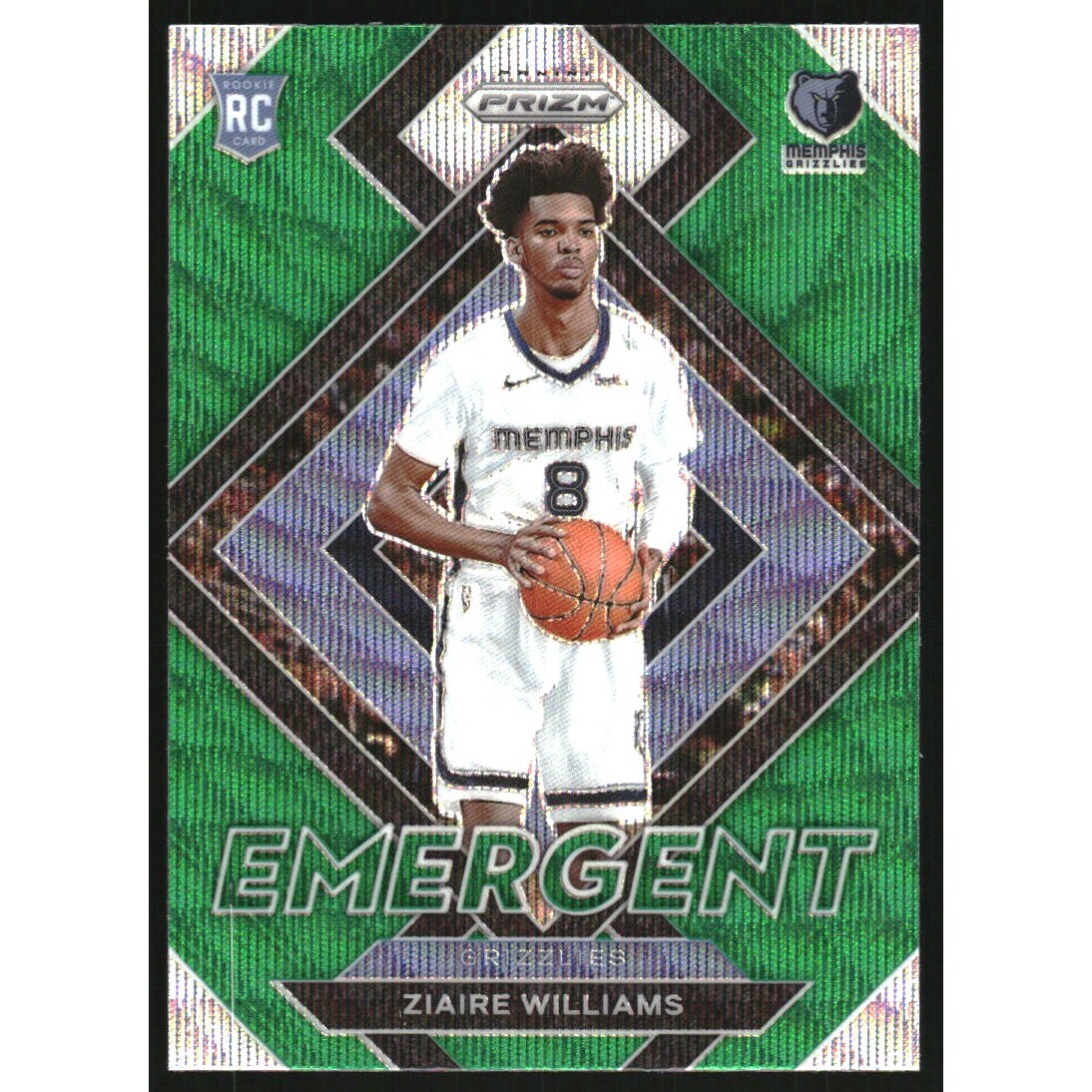 2021-22 Panini Prizm Emergent Prizms Green Wave #20 Ziaire Williams