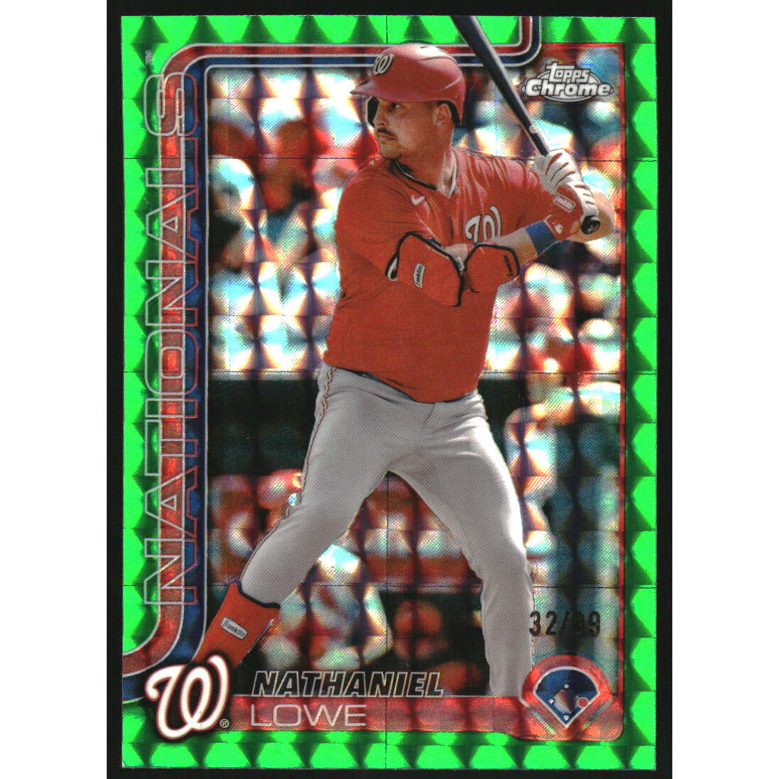 2025 Topps Chrome Green Geometric Refractors #49 Nathaniel Lowe. rookie card picture