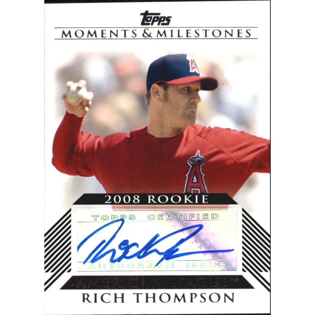 2008 Topps Moments and Milestones Rookie Autographs #RT Rich Thompson. rookie card picture