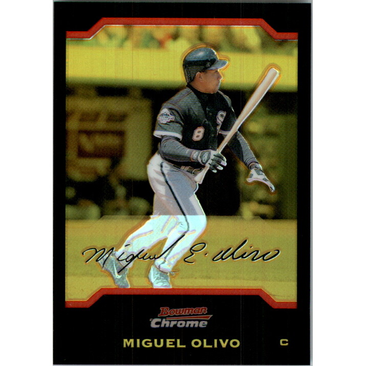2004 Bowman Chrome Gold Refractors #119 Miguel Olivo. rookie card picture