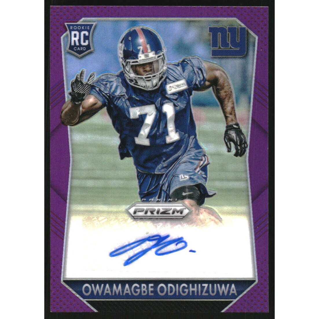 2015 Panini Prizm Rookie Autographs Prizms Violet #RSOO Owamagbe Odighizuwa. rookie card picture