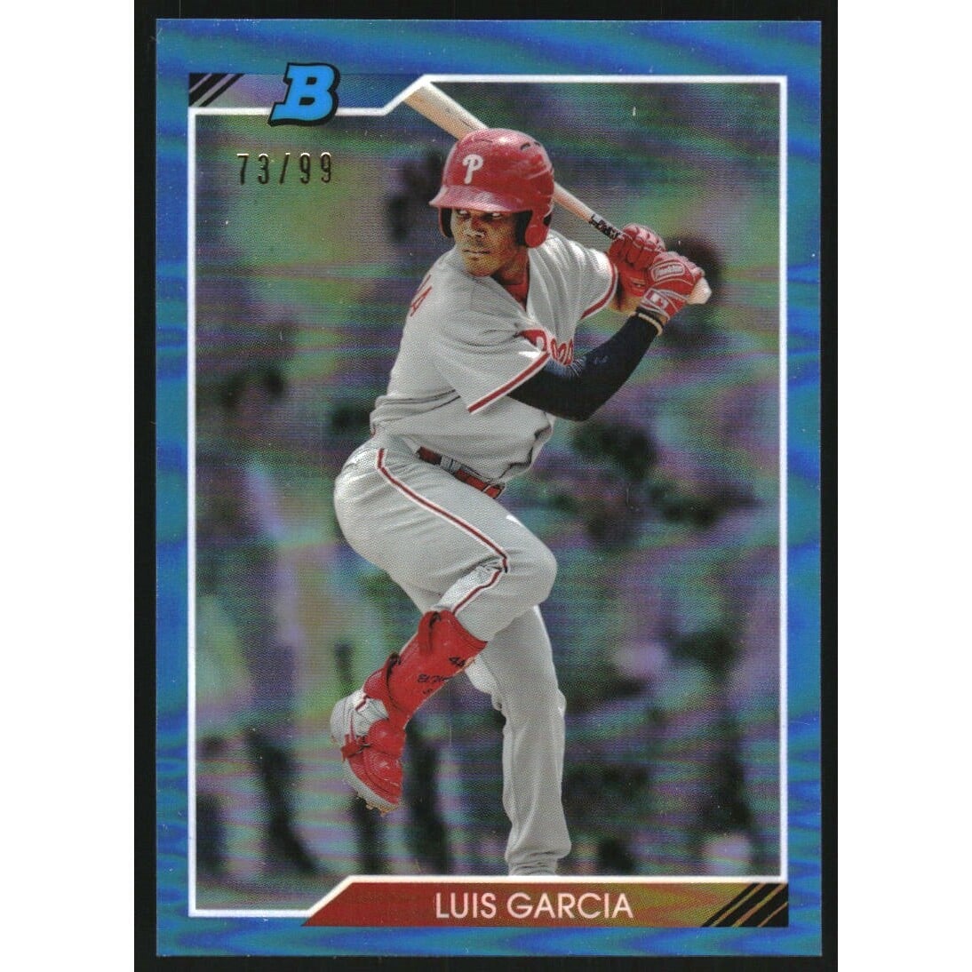 2020 Bowman Heritage Chrome Prospects Blue Refractors #92CPGCA Luis Garcia. rookie card picture