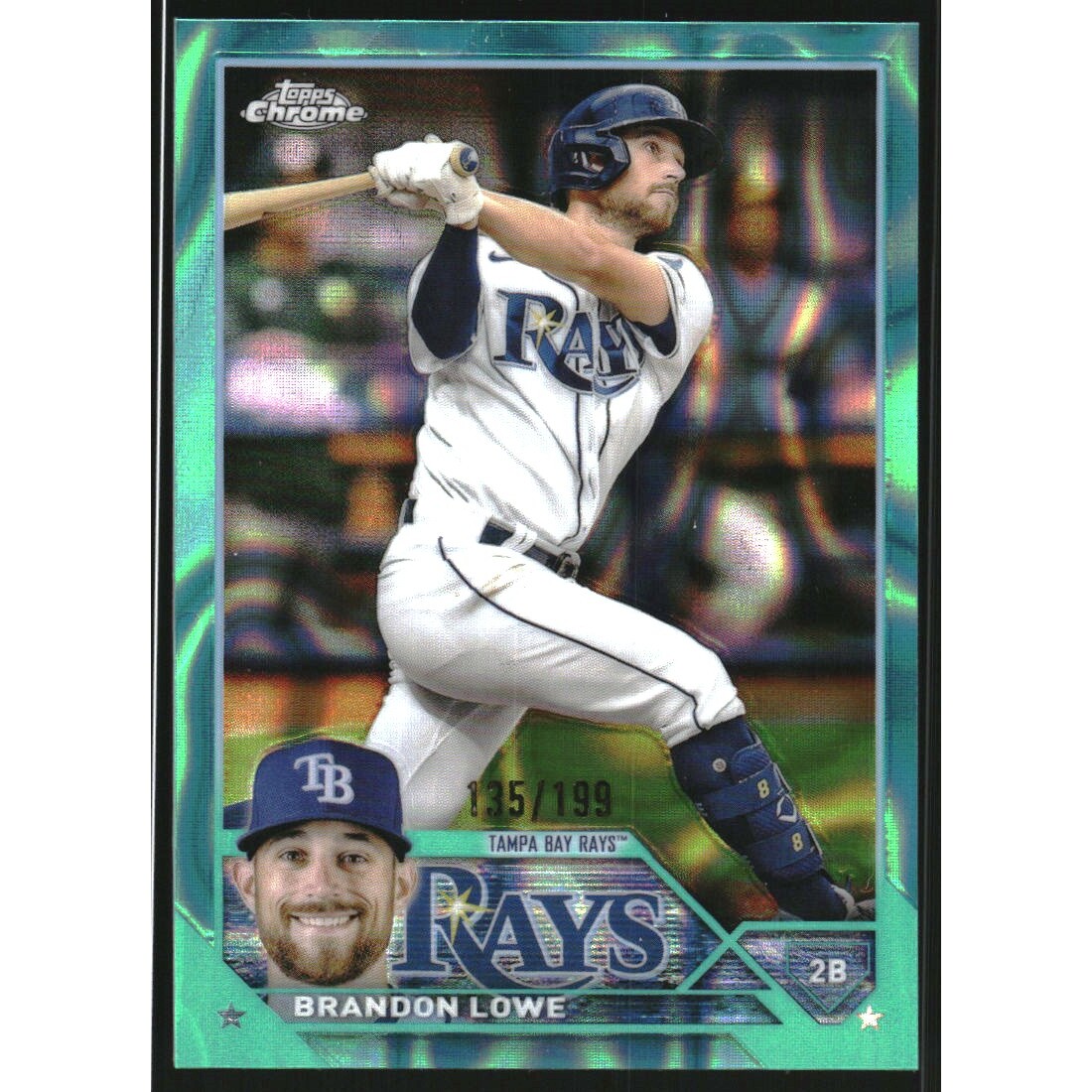 2023 Topps Chrome Aqua Lava Refractors #208 Brandon Lowe. rookie card picture