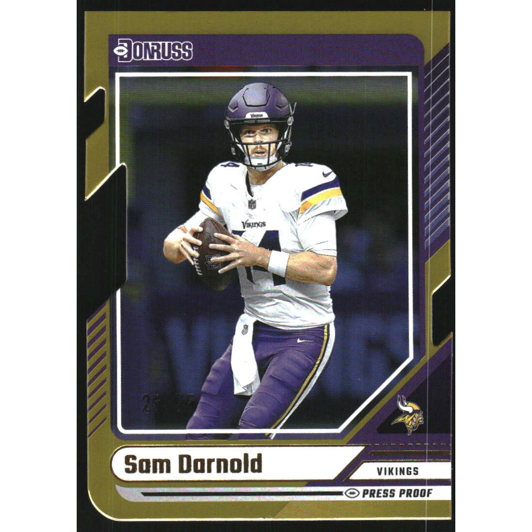2024 Donruss Press Proof Gold Die Cut #180 Sam Darnold. rookie card picture