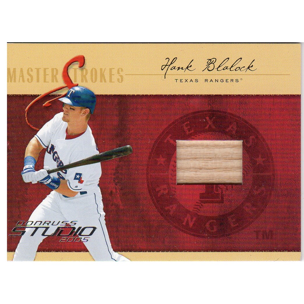 2005 Studio Masterstrokes Bat #MS17 Hank Blalock/50