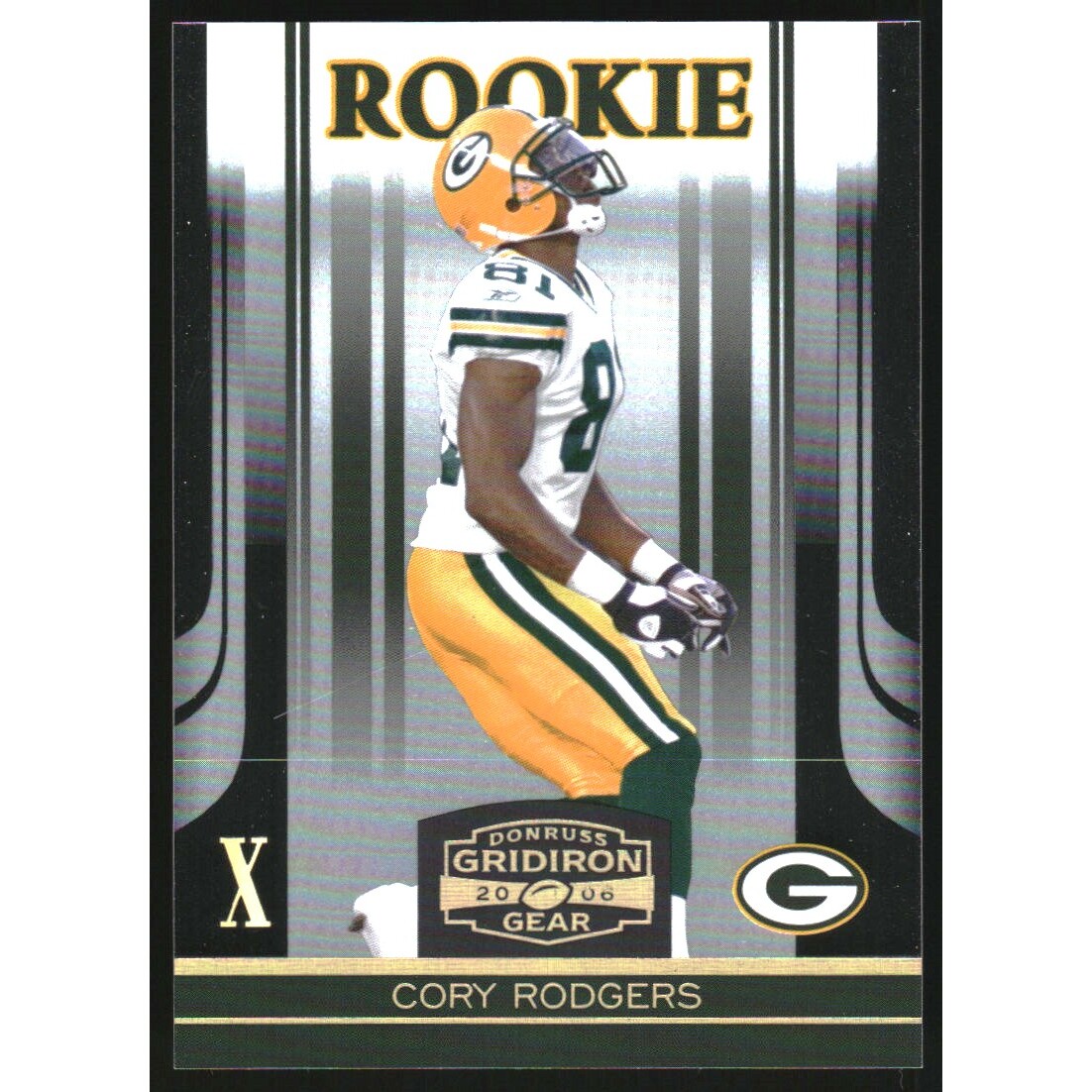 2006 Donruss Gridiron Gear Gold Holofoil X's #123 Cory Rodgers. rookie card picture