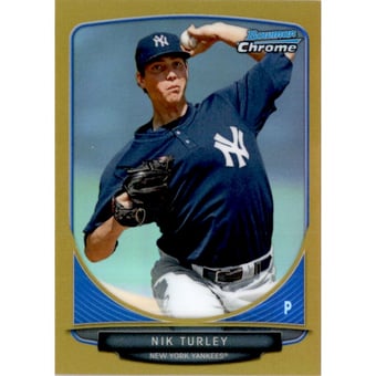 2013 Bowman Chrome Mini Gold Refractors #28 Nik Turley
