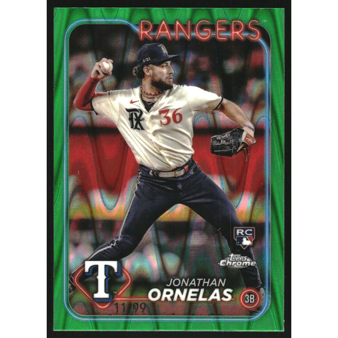 2024 Topps Chrome Green RayWave Refractors #74 Jonathan Ornelas. rookie card picture