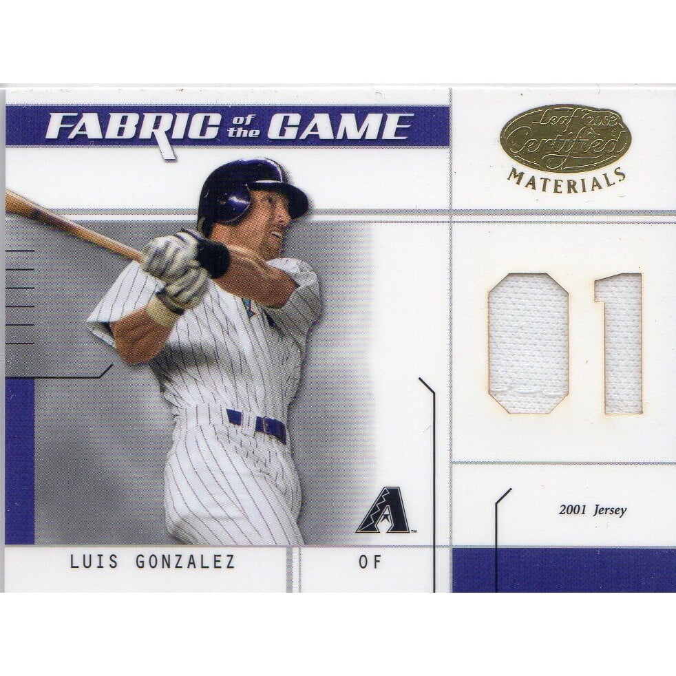 2003 Leaf Certified Materials Fabric of the Game #71JY Luis Gonzalez JY/101