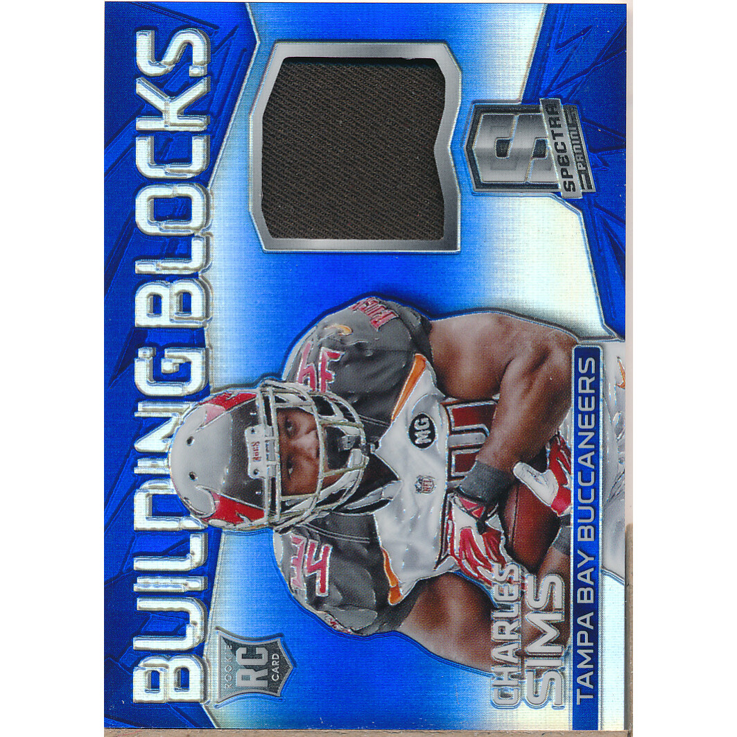 2014 Panini Spectra Building Blocks Jerseys Prizms Blue #33 Charles Sims