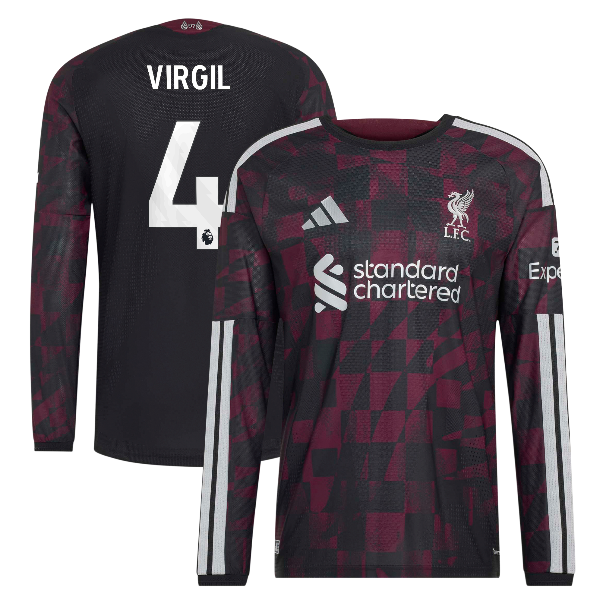 Maillot Third Authentic Liverpool adidas 2026-27 - Manches longues avec flocage Virgil 4