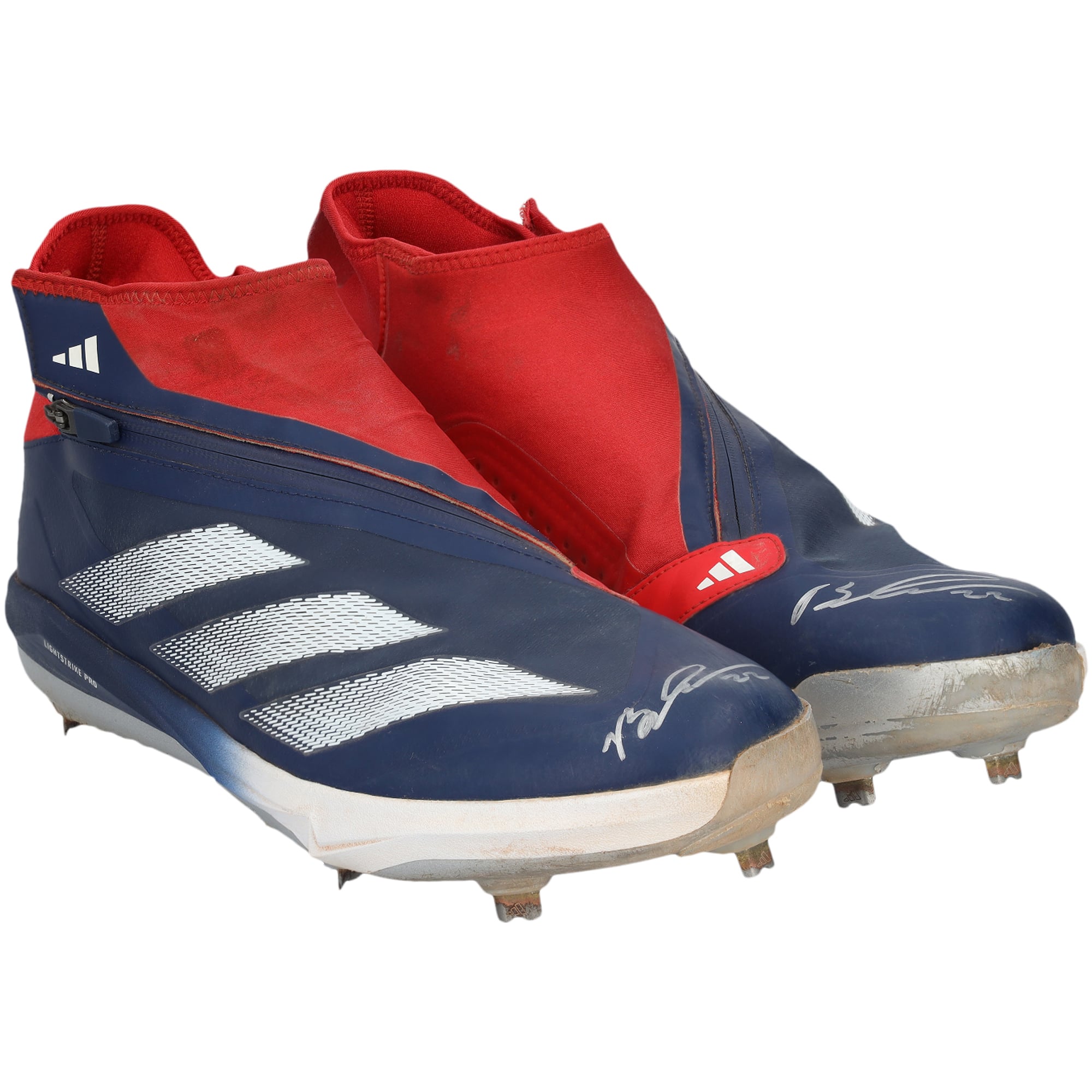 Brooks Lee Minnesota Twins Autographed Game-Used Navy/Red adidas Cleats from the 2024 MLB Season