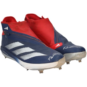 Brooks Lee Minnesota Twins Autographed Game-Used Navy/Red adidas Cleats from the 2024 MLB Season