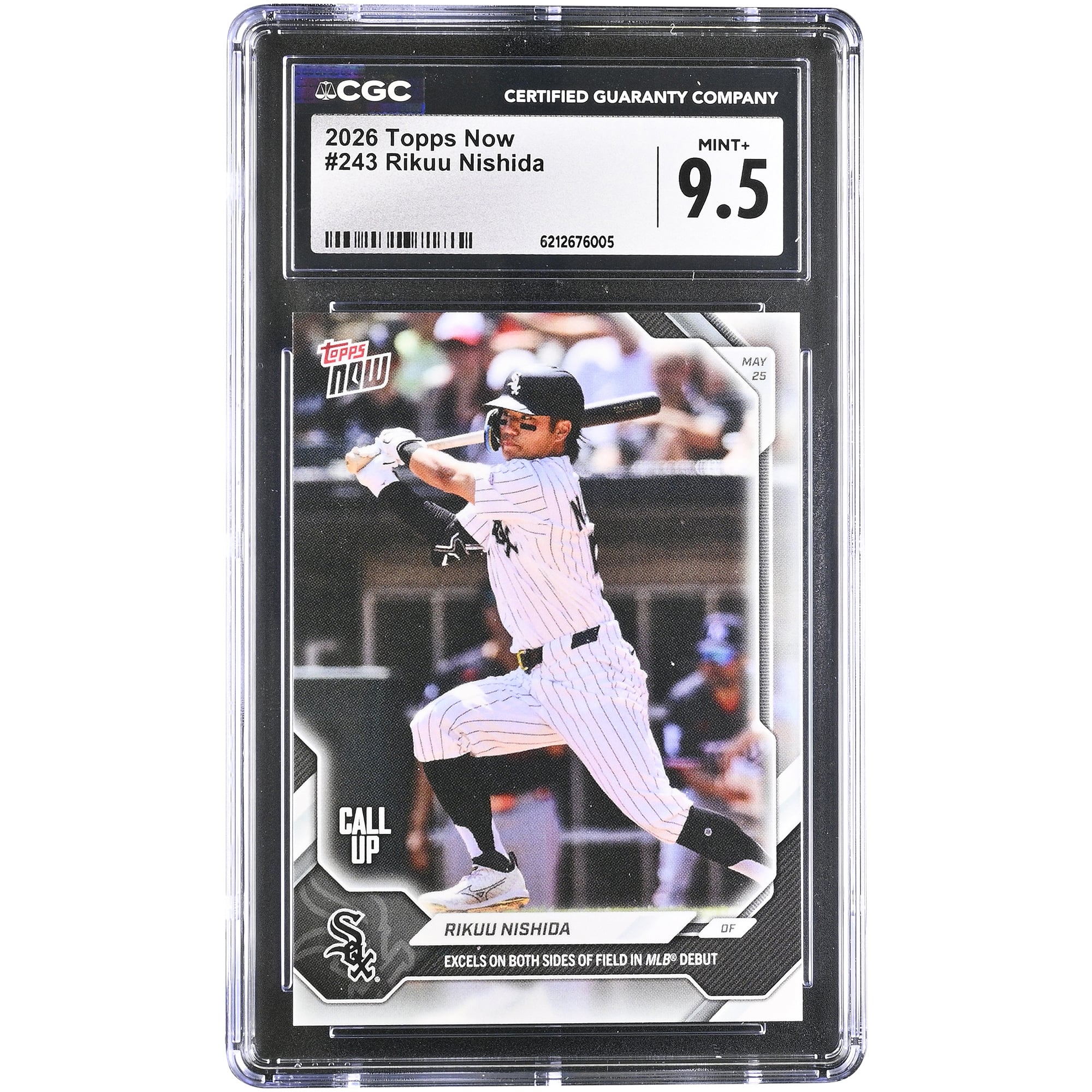 Rikuu Nishida Chicago White Sox 2026 Topps Now Call Up #243 CGC Authenticated MINT+ 9.5 Card